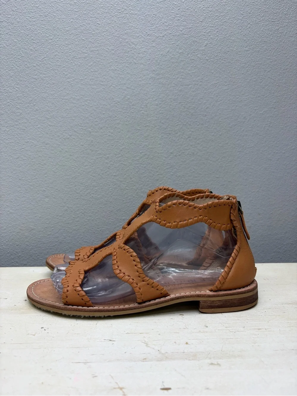 Jack Rogers Brown Leather Jackie Gladiator Sandals Size 7